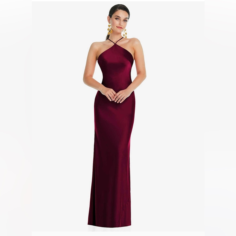 Lovely Bridesmaid Dessy STYLE LB041 LUX CHARMEUSE in Cabernet